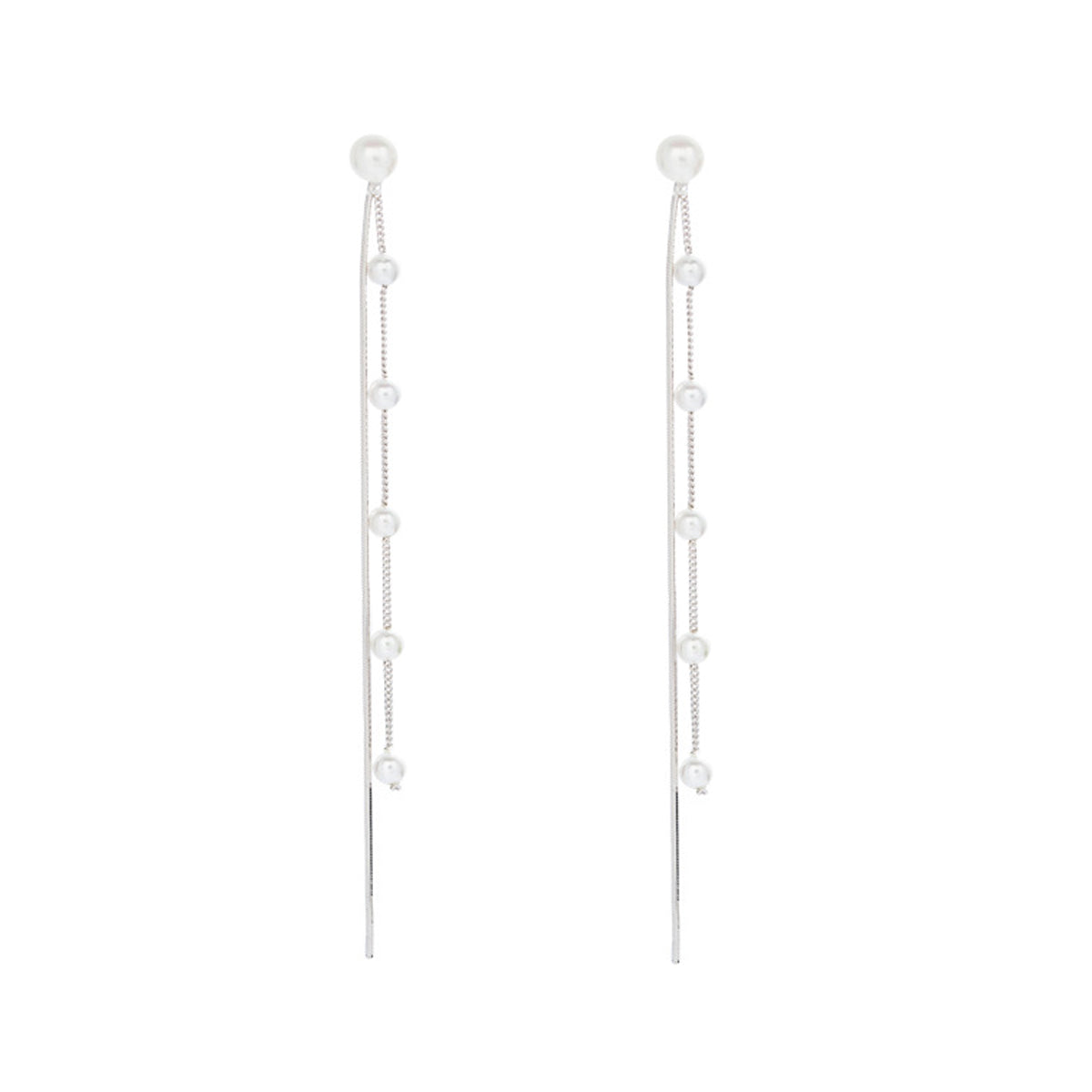 SLUYNZ 925 Sterling Silver Pearl Dangle Earrings for Women Long Earrings Drop Bridal Earrings Wedding