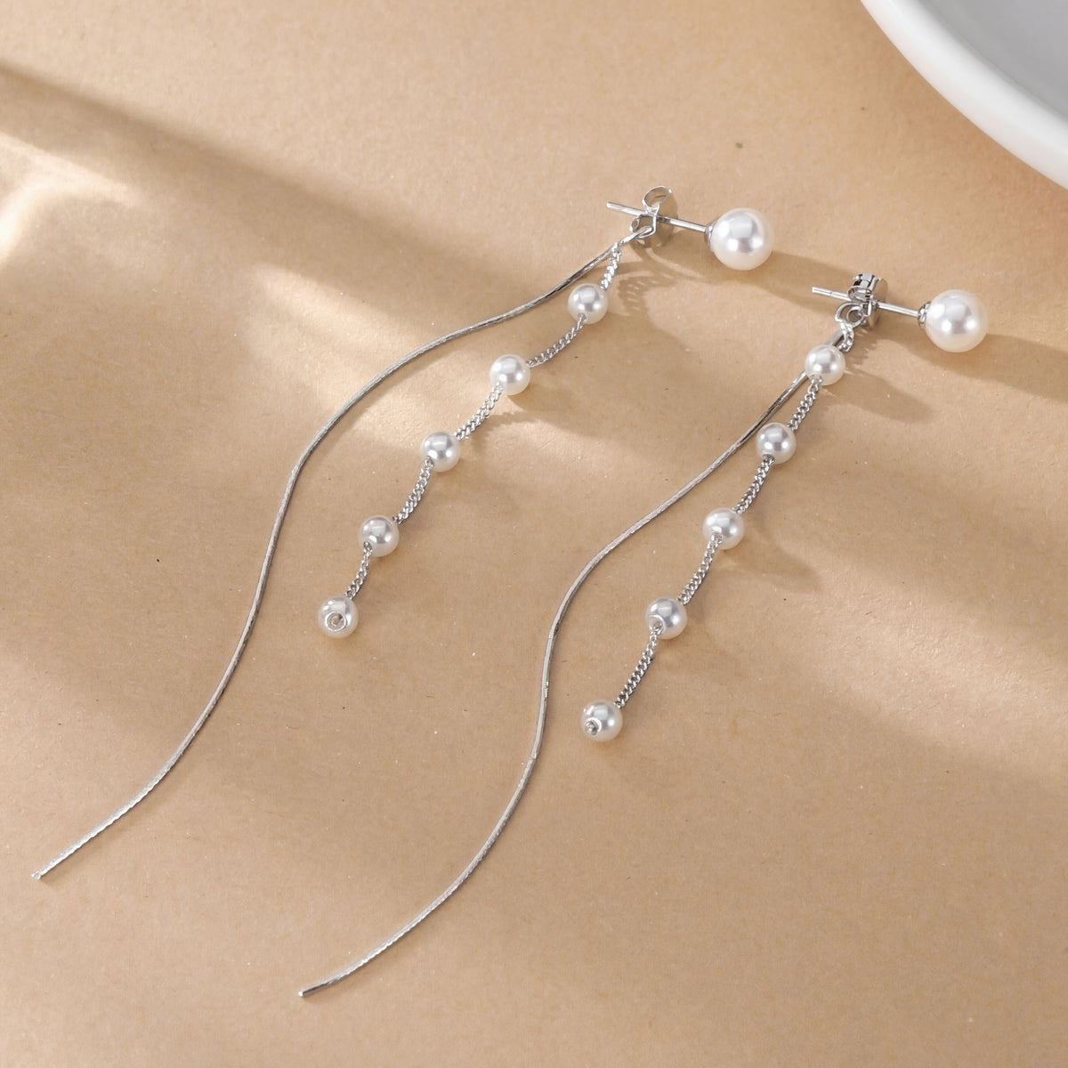 SLUYNZ 925 Sterling Silver Pearl Dangle Earrings for Women Long Earrings Drop Bridal Earrings Wedding