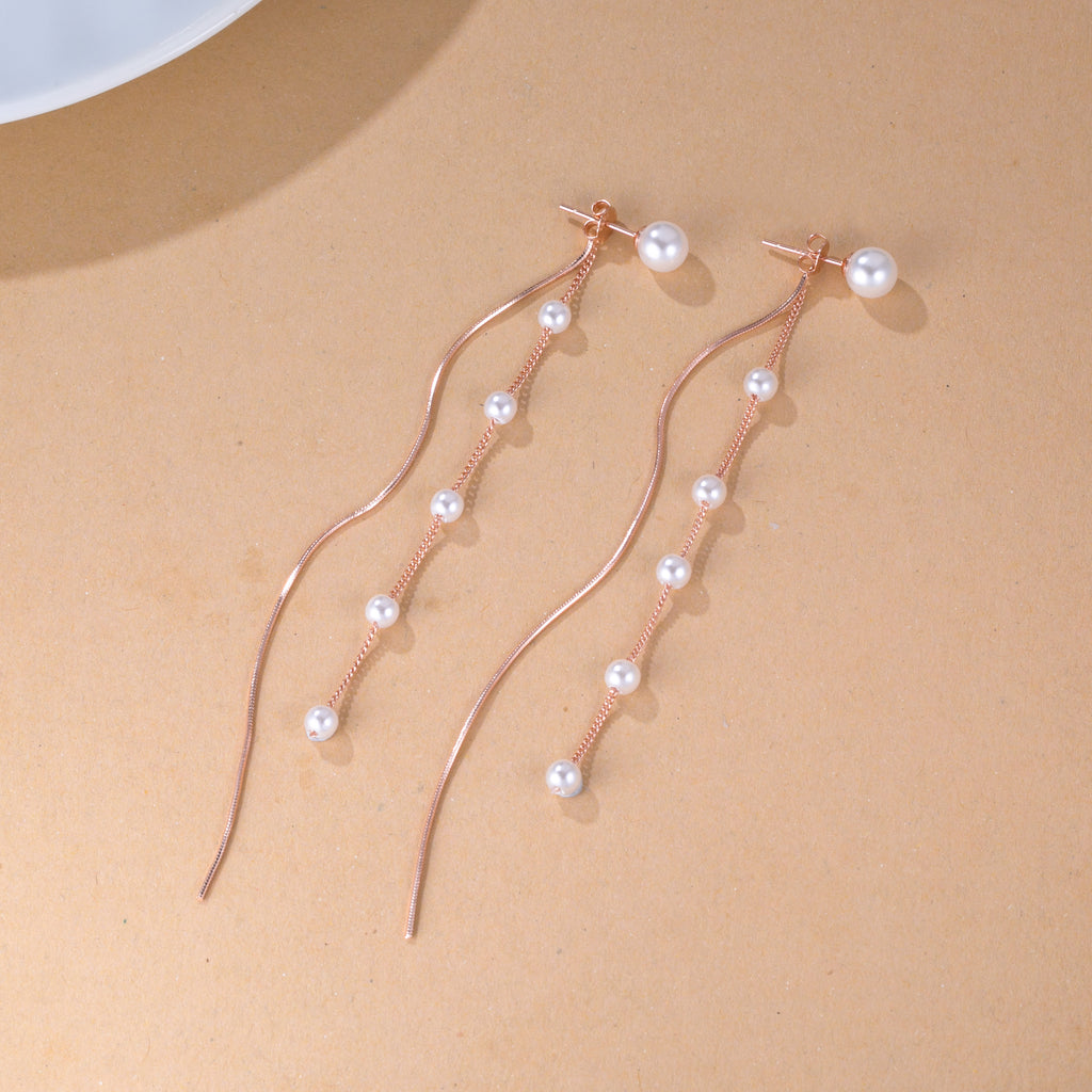 SLUYNZ 925 Sterling Silver Pearl Dangle Earrings for Women Long Earrings Drop Bridal Earrings Wedding