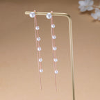 SLUYNZ 925 Sterling Silver Pearl Dangle Earrings for Women Long Earrings Drop Bridal Earrings Wedding