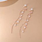SLUYNZ 925 Sterling Silver Pearl Dangle Earrings for Women Long Earrings Drop Bridal Earrings Wedding
