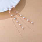 SLUYNZ 925 Sterling Silver Pearl Dangle Earrings for Women Long Earrings Drop Bridal Earrings Wedding