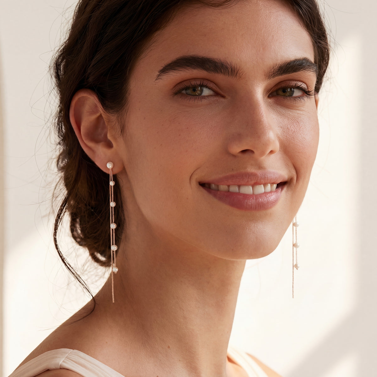 SLUYNZ 925 Sterling Silver Pearl Dangle Earrings for Women Long Earrings Drop Bridal Earrings Wedding