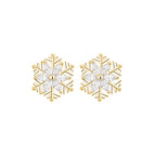 SLUYNZ 925 Sterling Silver CZ Snowflake Earrings Studs for Women Teen Girls Shiny Snowflake Studs Earrings