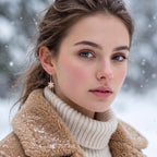 SLUYNZ Sterling Silver Christmas Snowflake Dangle Earrings Chain for Women Teens Snowflake Drop Earrings Threader Winter Earrings