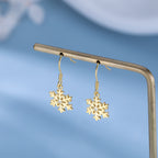 SLUYNZ 925 Sterling Silver Snowflake Earrings Drop for Women Teen Girls Small Snowflake Dangle Earrings