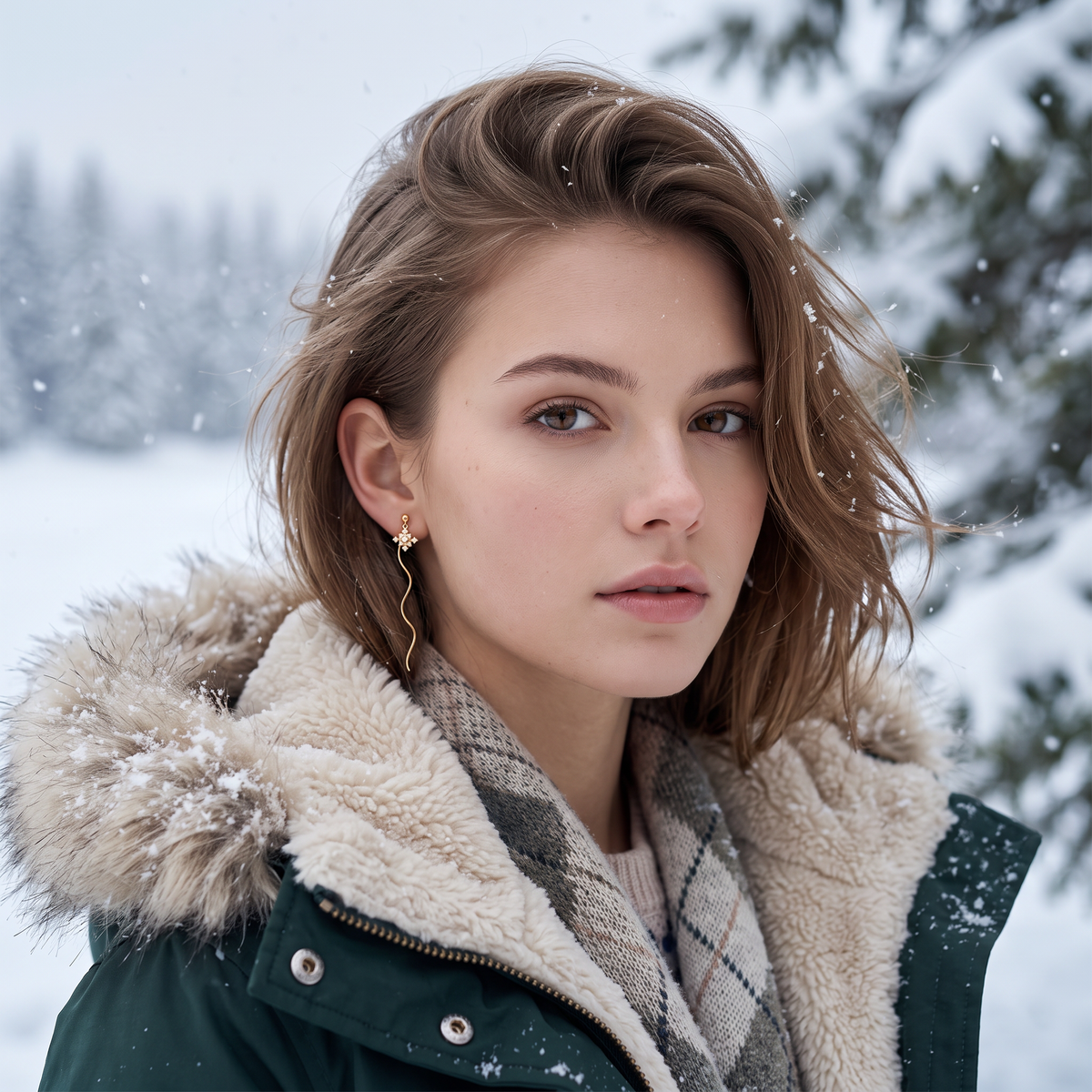 SLUYNZ 925 Sterling Silver Snowflake Dangle Earrings Chain for Women Teen Girls Snowflake Earrings Drop Earrings
