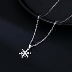 SLUYNZ 925 Sterling Silver Snowflake Necklace Pendant for Women Teens Winter Snowflake Chain Necklace Choker Christmas Gifts
