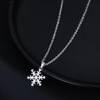 SLUYNZ 925 Sterling Silver Snowflake Necklace Pendant for Women Teens Winter Snowflake Chain Necklace Choker Christmas Gifts