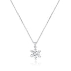 SLUYNZ 925 Sterling Silver Snowflake Necklace Pendant for Women Teens Winter Snowflake Chain Necklace Choker Christmas Gifts