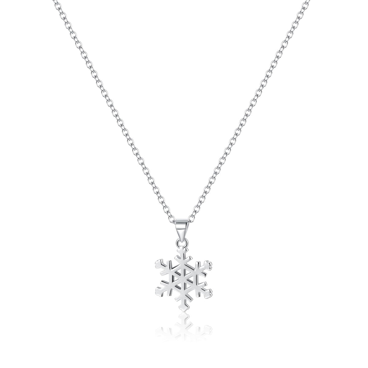 SLUYNZ 925 Sterling Silver Snowflake Necklace Pendant for Women Teens Winter Snowflake Chain Necklace Choker Christmas Gifts