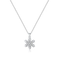SLUYNZ 925 Sterling Silver Sparkling CZ Snowflake Necklace Pendant for Women Teens Girls Winter Snowflake Chain Necklace Choker Christmas Gifts