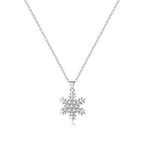 SLUYNZ 925 Sterling Silver Sparkling CZ Snowflake Necklace Pendant for Women Teens Girls Winter Snowflake Chain Necklace Choker Christmas Gifts