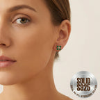 SLUYNZ Solid 925 Sterling Silver Green Clover Earrings Stud for Women Teens Love CZ Clover Stud Earrings for St. Patrick's Day