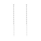 SLUYNZ Solid 925 Sterling Silver 6.3inch Long Chain Earrings Dangle for Women Teens Wedding Dangle Earrings Chain Backs