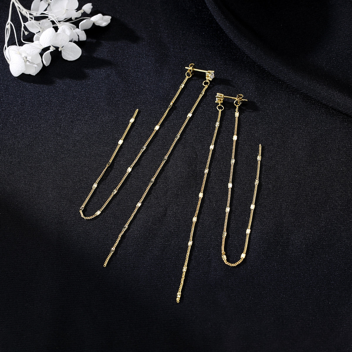SLUYNZ Solid 925 Sterling Silver 6.3inch Long Chain Earrings Dangle for Women Teens Wedding Dangle Earrings Chain Backs