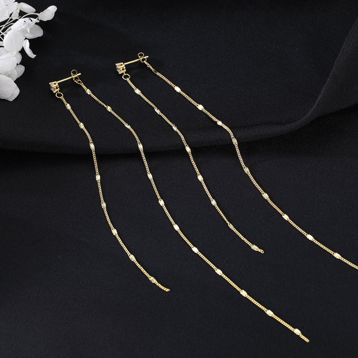 SLUYNZ Solid 925 Sterling Silver 6.3inch Long Chain Earrings Dangle for Women Teens Wedding Dangle Earrings Chain Backs