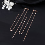 SLUYNZ Solid 925 Sterling Silver 6.3inch Long Chain Earrings Dangle for Women Teens Wedding Dangle Earrings Chain Backs