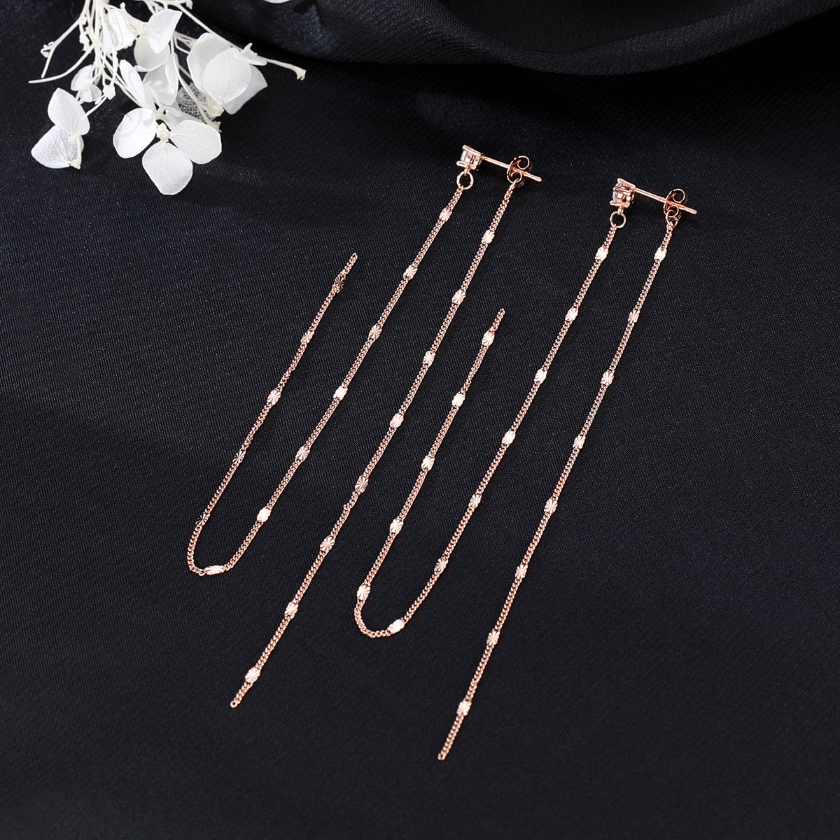 SLUYNZ Solid 925 Sterling Silver 6.3inch Long Chain Earrings Dangle for Women Teens Wedding Dangle Earrings Chain Backs