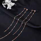 SLUYNZ Solid 925 Sterling Silver 6.3inch Long Chain Earrings Dangle for Women Teens Wedding Dangle Earrings Chain Backs
