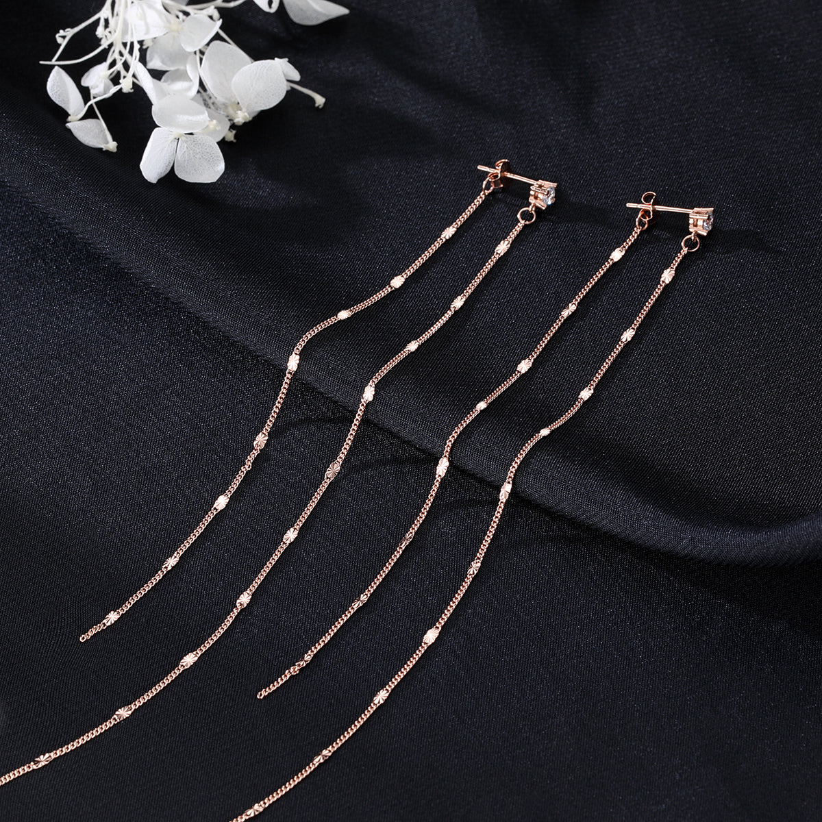SLUYNZ Solid 925 Sterling Silver 6.3inch Long Chain Earrings Dangle for Women Teens Wedding Dangle Earrings Chain Backs