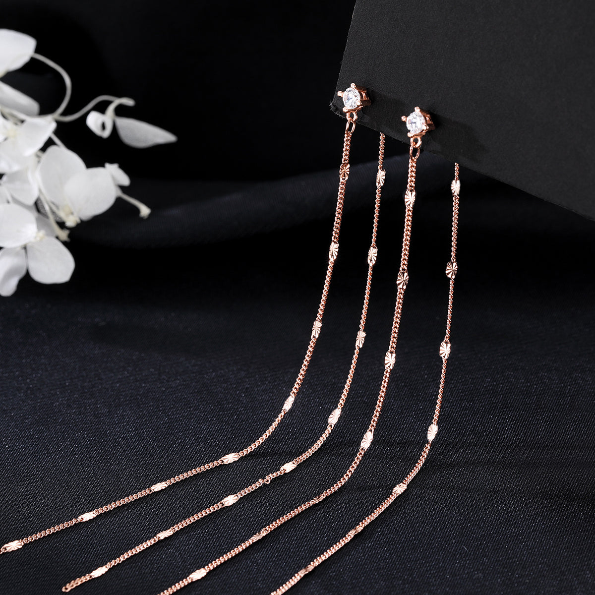 SLUYNZ Solid 925 Sterling Silver 6.3inch Long Chain Earrings Dangle for Women Teens Wedding Dangle Earrings Chain Backs
