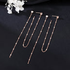 SLUYNZ Solid 925 Sterling Silver 6.3inch Long Chain Earrings Dangle for Women Teens Wedding Dangle Earrings Chain Backs