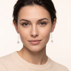 SLUYNZ 925 Sterling Silver Snowflake Dangle Earrings Chain for Women Teen Girls Snowflake Dangle Earrings Long Threader Earrings