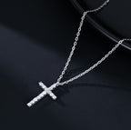 SLUYNZ Solid 925 Sterling Silver CZ Cross Choker Necklace for Women Teens Girls Cross Pendant Necklace