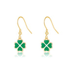 SLUYNZ 925 Sterling Silver Green Clover Earrings Drop for Women Teens Love Clover Dangle Earrings for Spring Summer