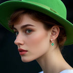 SLUYNZ 925 Sterling Silver Green Clover Earrings Hoop for Women Love Four Leaf Clover Hoop Earrings Huggie for Spring Summer