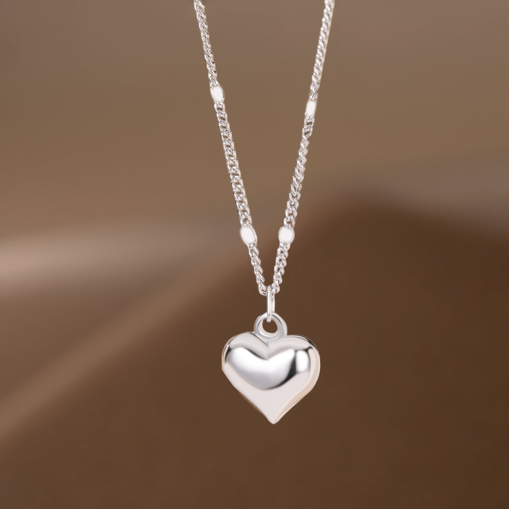 SLUYNZ Solid 925 Sterling Silver Tiny Love Necklace for Women Teens Girls Small Sweet Heart Necklace