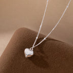 SLUYNZ Solid 925 Sterling Silver Tiny Love Necklace for Women Teens Girls Small Sweet Heart Necklace