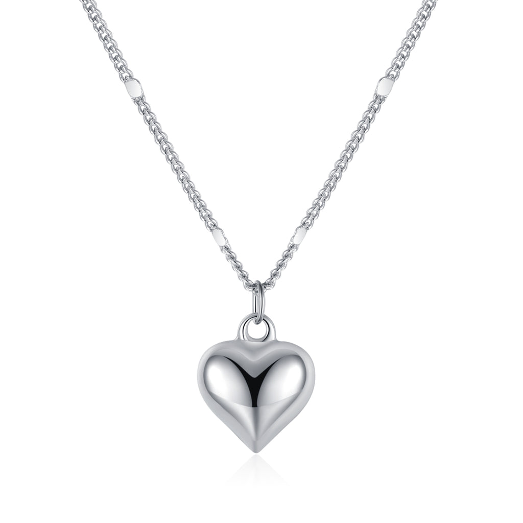 SLUYNZ Solid 925 Sterling Silver Tiny Love Necklace for Women Teens Girls Small Sweet Heart Necklace