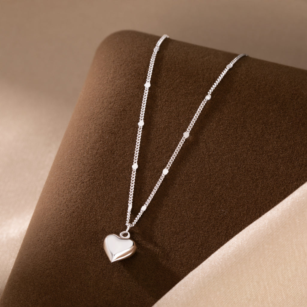 SLUYNZ Solid 925 Sterling Silver Tiny Love Necklace for Women Teens Girls Small Sweet Heart Necklace