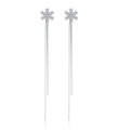 SLUYNZ Solid 925 Sterling Silver Snowflake Earrings Dangle for Women Teens Girls CZ Snowflake Dangle Earrings Chain Christmas Gifts