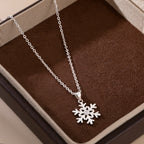 SLUYNZ 925 Sterling Silver CZ Snowflake Pendant Necklace Chain for Women Teens Girls Christmas Snowflake Necklace Winter