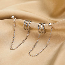 将图片加载到图库查看器，SLUYNZ 925 Sterling Silver Cuff Earrings Chain for Women Teen Girls Crawler Earrings Studs
