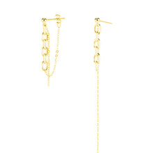 将图片加载到图库查看器，SLUYNZ 925 Sterling Silver Chain Dangle Earrings for Women Teen Girls Asymmetric Tassel Earrings
