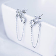 Load image into Gallery viewer, SLUYNZ 925 Sterling Silver Sparkling CZ Snowflake Dangle Earrings for Women Teen Girls Snowflake Earrings Tassel
