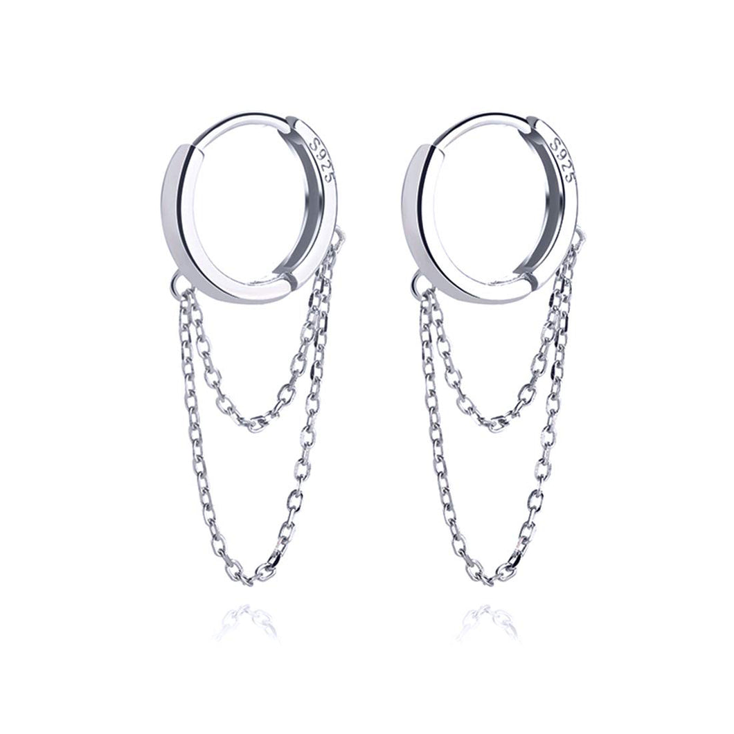 Boucles D'oreilles Barre En Argent 925 - Longueur 5.6 Cm, Léger Et Hypoallergénique, Boîte Cadeau Incluse - 9