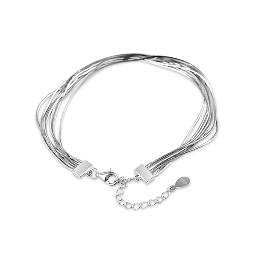 FarryDream New Arrival 925 Sterling Silver Elegant Link Bracelet for Women Teen Girls Snake Bracelet Christmas Gifts