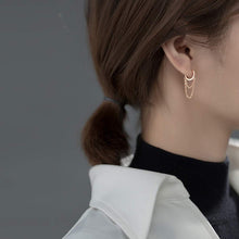 将图片加载到图库查看器，SLUYNZ 925 Sterling Silver Dangle Earrings Tassel for Women Teen Girls Minimalist Hoop Drop Earrings Chain

