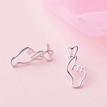 Load image into Gallery viewer, SLUYNZ 925 Sterling Silver Heart Studs Earrings for Women Teen Girls Unique Sweet Love Heart Earrings
