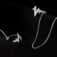 Load image into Gallery viewer, SLUYNZ 925 Sterling Silver CZ Wave Cuff Earrings Chain for Women Teen Girls Crawler Earrings Climber Earrings
