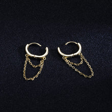Load image into Gallery viewer, SLUYNZ 925 Sterling Silver Dangle Earrings Tassel for Women Teen Girls Minimalist Hoop Drop Earrings Chain
