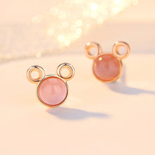 Load image into Gallery viewer, SLUYNZ 925 Sterling Silver Mouse Earrings Studs for Women Teen Cute Mouse Shape Crystal Earrings Tiny Crystal Earring Animals Studs
