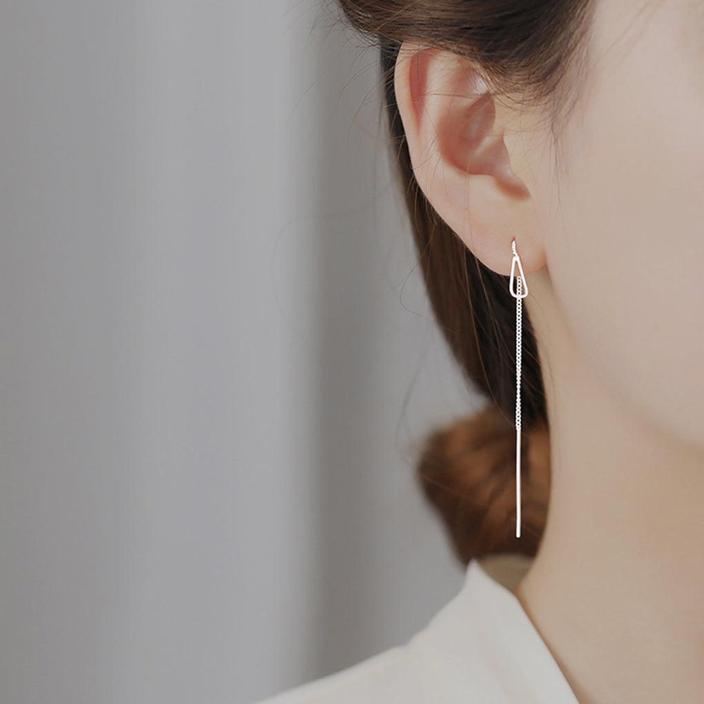 SLUYNZ 925 Sterling Silver Chain Dangle Earrings Threader for Women Girls Long Ear Line Dangle Earrings Tassel