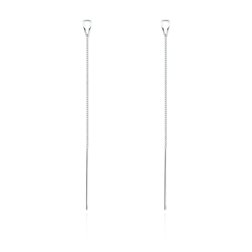 SLUYNZ 925 Sterling Silver Chain Dangle Earrings Threader for Women Girls Long Ear Line Dangle Earrings Tassel