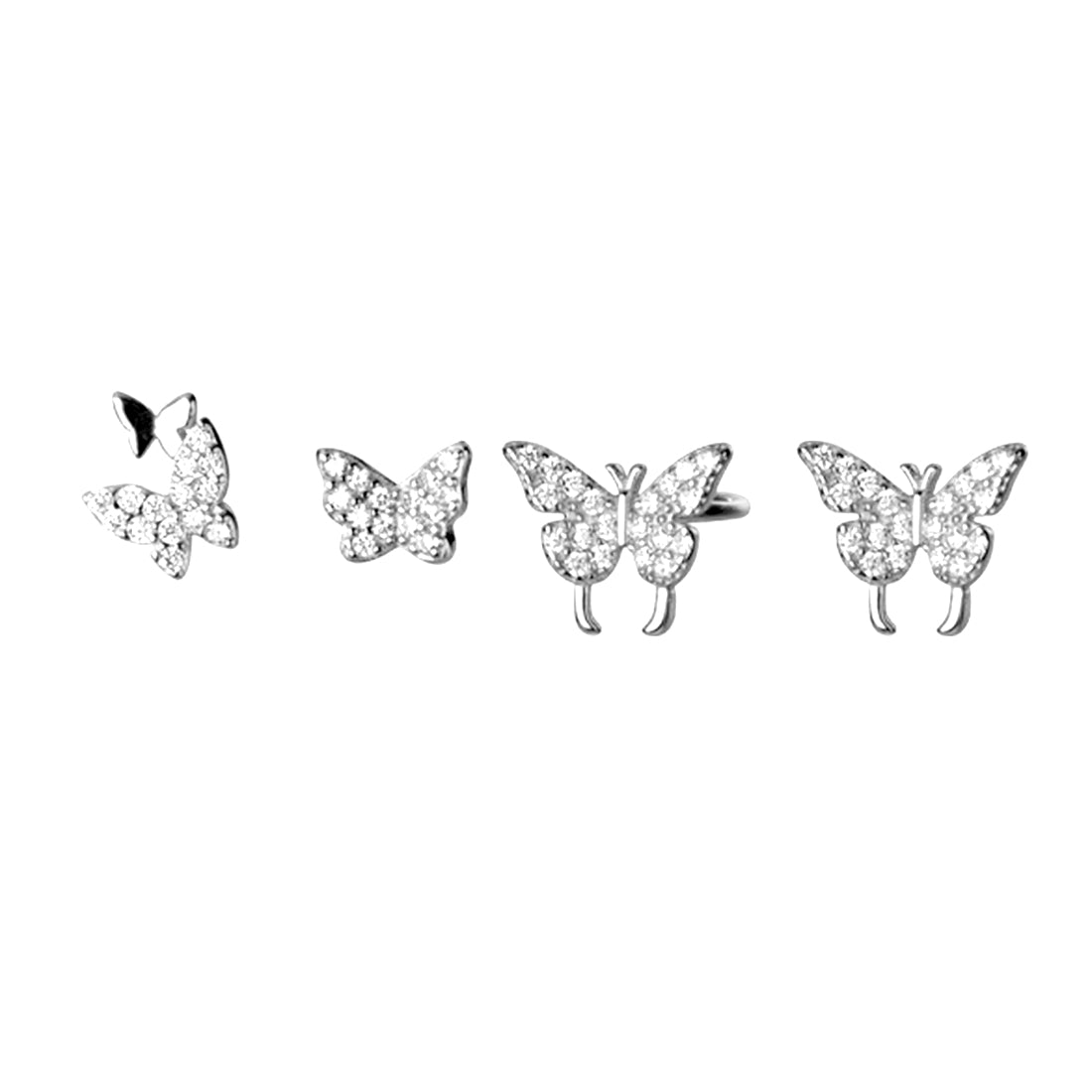 SLUYNZ 925 Sterling Silver Butterfly Earrings Cuff for Women Teen Girls Delicate Butterfly Studs Earrings Cartilage Earrings
